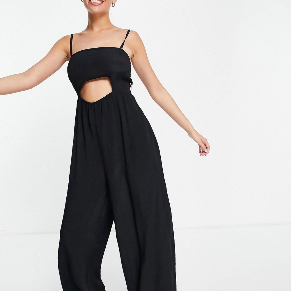 River Island zebra tie waist jumpsuit